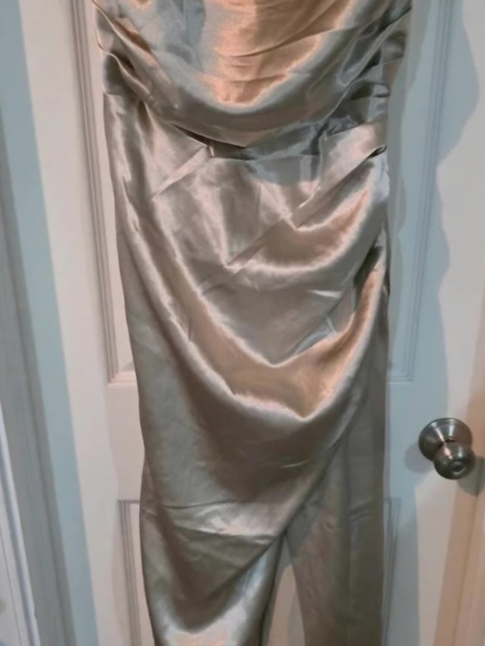 Birdy Grey Gold Asymmetrical Satin Dress